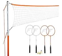 Franklin Sports Badminton Set - Backyard Badminton Net Set - Rackets and Birdies included - Backyard or Beach Badminton Set - Starter Set, One Size