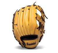Franklin Sports Baseball and Softball Glove - Field Master - Baseball and Softball Mitt - Adult and Youth Camel Glove - Right Hand Throw - 11"