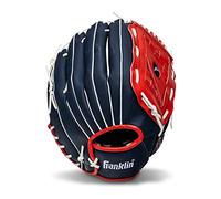 Franklin Sports Baseball and Softball Glove - Field Master - Baseball and Softball Mitt, Red, White, Blue, 14.0"