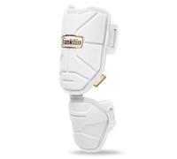 Franklin Sports Baseball Elbow Guard - PRT Series Adult Baseball + Softball Elbow Shield for Batting - Protective Elbow + Forearm Pad - Right + Left Hand Hitters - White/Gold - One Size - Adult