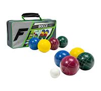 Franklin Sports Bocce Sets - Regulation Bocce Balls and Pallino - Beach and Lawn Bocce Set for Adults - Advanced, 90mm