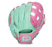 Franklin Sports CTZ5000 Baseball Fielding Glove - Mens Adult + Youth Baseball Mitt - Deep Mint/Pink Cowhide Leather Glove - 12.5" H-Web