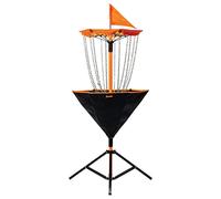 Franklin Sports Disc Golf Basket + Discs Set - Portable Disc Golf Target Basket with Chains - 3 Discs Included - Driver, Mid-Range + Putter - Steel Chains