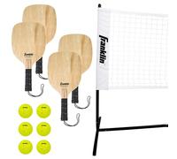 Half Court Size Pickleball Net by Franklin Pickleball - Includes 10ft Net, (4) Paddles, and (6) X-40 USA Pickleball Approved Pickleballs