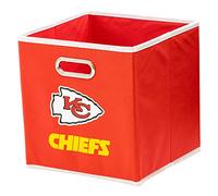 Franklin Sports Kansas City Chiefs NFL Storage Bin - Collapsible Cube Container + Basket - NFL Office, Bedroom + Living Room Décor - Folding Storage Bin for Football Fans - 11"x11"