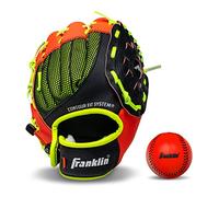 Franklin Sports Kids Baseball Glove - NeoGrip Boys + Girls Youth Tball Glove - Toddler Teeball + Baseball Mitt - Right Hand Throw - Red - 9.0"
