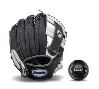 Franklin Sports Kids Baseball Gloves - Meshtek Child's Tball Glove + Ball Set - Boys + Girls Teeball Mitt Set - Kids + Toddler - Right Hand Throw - 9.5",Black/Graphite/White