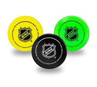 Franklin Sports Mini Foam Hockey Pucks - Indoor Knee Hockey Pucks for Kids - 3 Soft Foam Pack - Assorted Colors