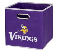 Franklin Sports Minnesota Vikings NFL Storage Bin - Collapsible Cube Container + Storage Basket - NFL Office, Bedroom + Living Room Décor - 11"x11"