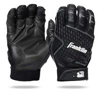 Franklin Sports MLB Batting Gloves - 2nd Skinz Youth Batting Gloves - Baseball + Softball Gear - Kids Black Pair - Youth Medium