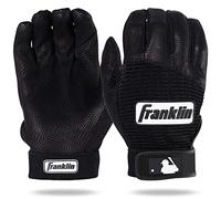 Franklin Sports MLB Batting Gloves - Pro Classic Baseball + Softball Batting Gloves - Adult + Youth Pairs - Black/Black - Adult X Large