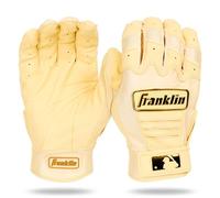 Franklin Sports MLB CFX Pro Batting Gloves for Adults and Teenagers Baseball and Softball Equipment Premium Leather Vanilla/Gold Medium Youth