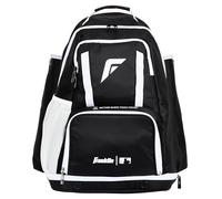 Franklin Sports MLB Gameday Baseball + Softball Backpack - Adult +Youth Equipment + Bat Bag - Stores Batting Gloves, Helmet, Cleats + More - Waterproof Premium Batpack - Black/White