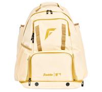 Franklin Sports MLB Gameday Baseball + Softball Backpack - Adult +Youth Equipment + Bat Bag - Stores Batting Gloves, Helmet, Cleats + More - Waterproof Premium Batpack - Vanilla/Gold