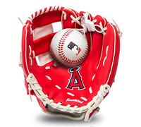 Franklin Sports MLB Youth Teeball Glove + Foam Ball Set - Kids Los Angeles Angels Baseball + Teeball Mitt and Ball - Perfect First Kids Glove - 9.5"