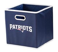 Franklin Sports New England Patriots NFL Storage Bin - Collapsible Cube Container + Basket - NFL Office, Bedroom + Living Room Décor - Folding Storage Bin for Football Fans - 11"x11"