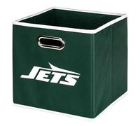 Franklin Sports New York Jets NFL Storage Bin - Collapsible Cube Container + Storage Basket - NFL Office, Bedroom + Living Room Décor - 11"x11"