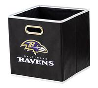 Franklin Sports NFL Baltimore Ravens Collapsible Storage Bin NFL Folding Cube Storage Container Fits Bin Organizers Fabric NFL Team Storage Cubes One Size, 11" x 11"