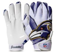 Franklin Sports NFL Baltimore Ravens Youth Receiver Gloves,White,Medium