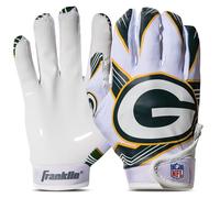Franklin Sports NFL Green Bay Packers Youth Receiver Gloves,White,Medium