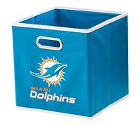 Franklin Sports NFL Miami Dolphins Collapsible Storage Bin NFL Folding Cube Storage Container Fits Bin Organizers Fabric NFL Team Storage Cubes One Size