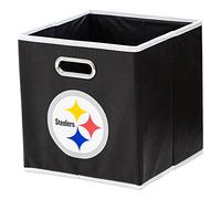 Franklin Sports NFL Pittsburgh Steelers Collapsible Storage Bin NFL Folding Cube Storage Container Fits Bin Organizers Fabric NFL Team Storage Cubes One Size, 11" x 11"