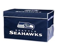 Franklin Sports NFL Seattle Seahawks Folding Storage Footlocker Bins - Official NFL Team Storage Organizers - Collapsible Containers - Small