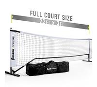 Franklin Sports Official Regulation Size 22' Portable Pickleball Net with Travel Bag - Black with White Stripes Nylon Net for Indoor and Outdoor Courts