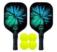 Franklin Sports Pickleball Paddle and Ball Set - (2) Dagger Fiberglass Pickleball Rackets + (4) X-40 Pickleballs - USA Pickleball (USAPA) Approved - 2 Player Pickleball Paddles + Balls Set