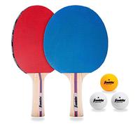 Franklin Sports Ping Pong Paddle Set with Balls - 2 Player Table Tennis Paddle Kit with (2) Paddles + (3) Balls Included - Red + Blue