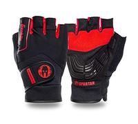 Franklin Sports Spartan Race Gloves - Mens + Womens OCR Obstacle Course Grip Gloves - Pair - Black/Red - Adult Extra Large - Multi Sport