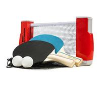 Franklin Sports Table Tennis to Go Portable Ping Pong Net Set - Any Table Top Adjustable, (2) Ping Pong Paddles + (2) Ping Pong Balls Included - 2 Player Table Tennis Set