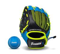 Franklin Sports Teeball/Baseball Glove - Left and Right Handed Youth Fielding Glove - Neo-Grip - Synthetic Leather - 9.0 Inch Left Hand Throw - Ready To Play Glove - Blue
