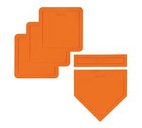 Franklin Sports Thrown Down Baseball Bases with Home Plate and Pitcher's Rubber - Rubber Base Set Perfect for Baseball, Teeball, and Kickball - Five Piece Orange