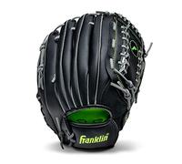 Franklin Sports unisex adult 12" - Trapeze Web Baseball and Softball Fieldmaster Midnight Youth Baseball Gloves I, Black, 12.0 US