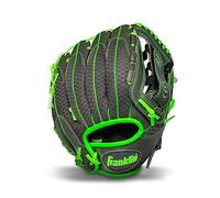 Franklin Sports unisex adult Right Hand Throw Kids & Youth Baseball Softball Tball Glove for Boys Girls Shok, Graphite/Lime, 10.5-Inch US