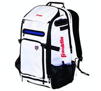 Franklin Sports USA Traveler Elite FP Bag - Fastpitch Player - Dual Bat Storage - White/Navy/Red