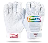 Franklin Sports Women's Fastpitch Softball Batting Gloves - Aura CFX Pro FP Women's Batting Gloves for Softball + Baseball - White + Multicolor Chrome Batting Gloves - Women's X-Large