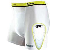 Franklin Sports-Youth Compression Short with Cup- Large/X-Large, White