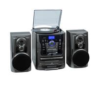 Franklin Stereo System Turntable 3-Disc CD Player BT Cassettes AUX USB Port
