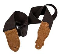 Franklin Strap - 2" cotton - Guitar Strap - Chocolate with Caramel Embossed End Tab