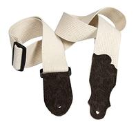 Franklin Strap 2" Cotton Guitar Strap (natural/embossed chocolate suede end)