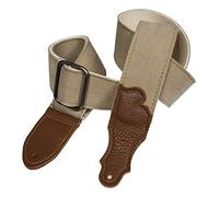 Franklin Strap - 2" Distressed Canvas - Guitar Strap - Natural with Caramel End Tab