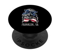 Franklin VA Messy Hair Bun Ribbon Sunglasses Design PopSockets Adhesive PopGrip