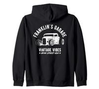 Franklin's Garage Hotrod Classic Car Personalized Design Zip Hoodie