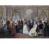 Franklin's Reception at the Court of France 1778. Benjamin Franklin 1706 - 1790. American Founding Father author politician printer scientist philosopher publisher inventor civic activist and diplomat