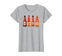 Frank's RedHot Bottles of Hot Sauce Funny T-Shirt, Women, Heather Grey, Medium