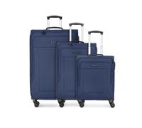 Franky Cabin Suitcase for Men and Women | Small Cabin Trolley 40 x 20 x 55 cm Made of High-Quality Flexible Polyester Material | Double Roller & Telescopic Handle | Melbourne 3.0 Series, dark blue