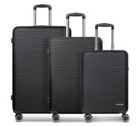Franky Dallas 3.0 4-wheel suitcase set 3-piece with expansion fold black