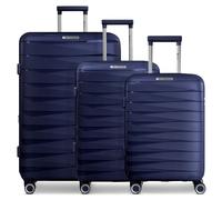 Franky London 4 wheels Suitcase set 3-piece Expandable blue